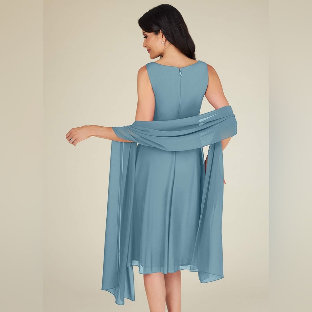 Azazie shawl Bermuda blue DISCONTINUED shawl color bridesmaid cover up